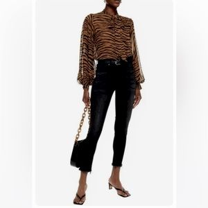 COPY - Nili Lotan Womens High Rise Skinny Jeans Jet Black Reverse Step Hem Fray